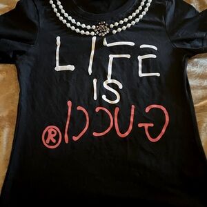 Life is Good Jeweled T-shirt women, like new worn once
